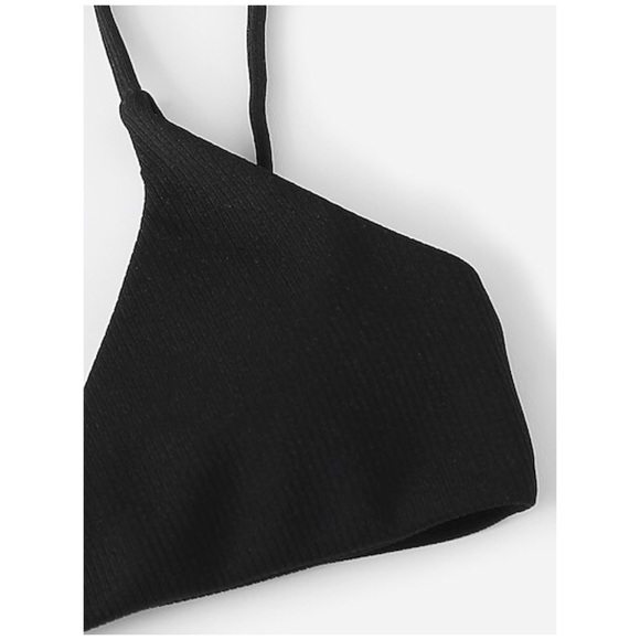 CLEARANCE Black Sunflower Floral Plunge Bikini Swimsuit - Picture 3 of 5